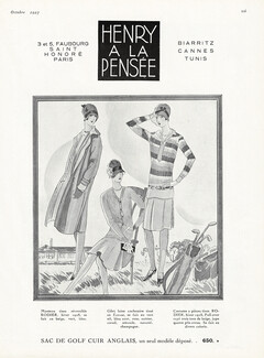 Henry a la Pensée (Couture) 1927 Golf, Rodier, Illustration by Pesle