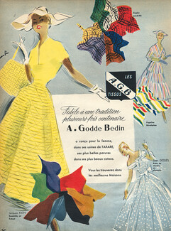 AGB (Fabric) 1953 Summer Dresses Jacques Fath & Jean Dessès, Maurice Paulin