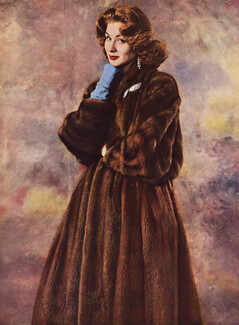 Marron Fourrures (Fur Clothing) 1954 Bijoux Sterlé, Mink Fur Coat