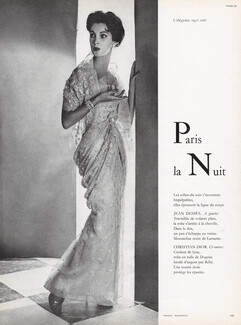 Christian Dior 1956 Paris la Nuit, Tulle Dognin, Brodé Rébé, Photo Mc Laughlin