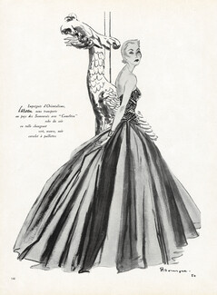 Carven 1950 Pierre Mourgue, Evening Gown