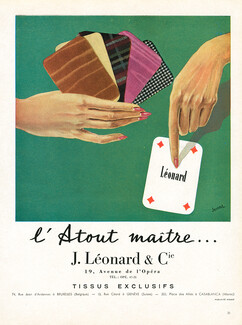 J. Léonard & Cie 1951 Playing Cards, Hands, Jouxtel