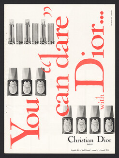 Christian Dior (Cosmetics) 1963 You can dare with Dior...