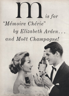 Elizabeth Arden (Perfumes) 1957 "Mémoire Chérie" Perfume, Moët & Chandon, France A to Z