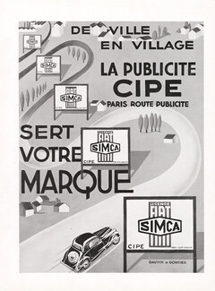 La Publicité CIPE 1936 Simca Fiat