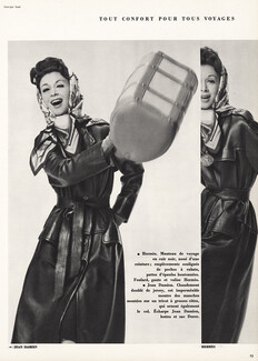 Hermès 1961 Manteau de voyage, foulard, gants et valise