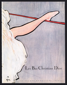 Christian Dior (Stockings) 1951 René Gruau, Ballerina