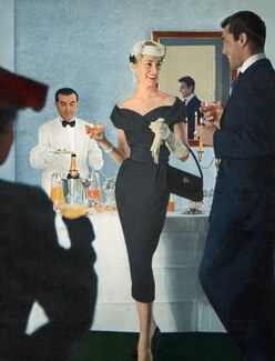 Jacques Fath 1953 Anfrie, Sac Germaine Guérin, Legroux Soeurs, Fashion Photography