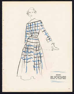 Hermès (Couture) 1949 Robe d'écossais
