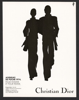 Christian Dior 1973 René Gruau Couple Black Silhouette