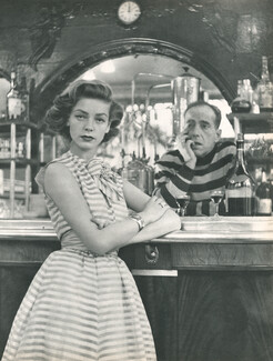 Christian Dior 1951 Bar "La Bouteille d'Or" Lauren Bacall & Humphrey Boggart, Photo Richard Dormer