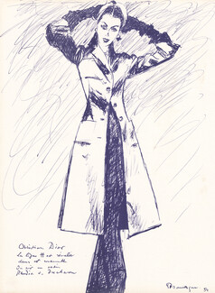 Christian Dior 1954 La Ligne H, Satin Ducharne, Pierre Mourgue