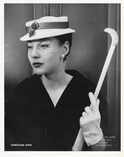 Christian Dior (Hat) 1953 Voilette, Bakou blanc