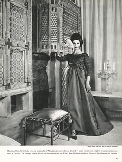 Christian Dior 1959 Robe de satin rubis Abraham, Rébé