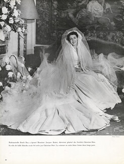 Christian Dior 1950 Mlle Renée Roy a épousé Jacques Roüet, Wedding Dress