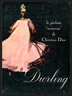 Christian Dior (Perfumes) 1964 Diorling, René Gruau (pink version)