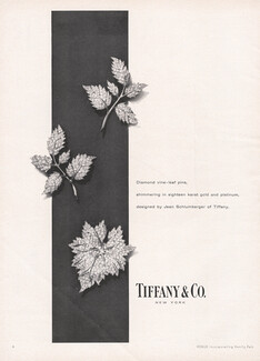 Tiffany & Co. 1960 Diamond vine-leaf pins