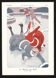 La Bûche de Noël, 1915 - Ice Skating Accident, Winter Sports, Fabiano