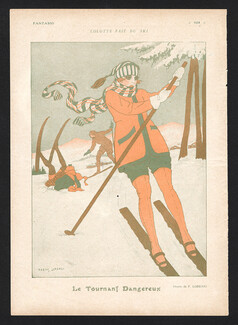 Lolotte fait du ski - 1918 - The Dangerous Turning Point, Skiing Accident, Lorenzi