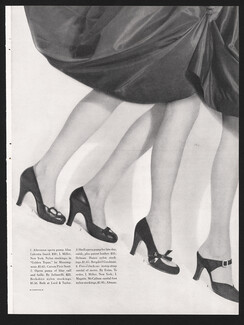 Blumenfeld 1950 Shoes by I. Miller, Delman, Stockings by Mc Callum, Munsingwear...