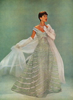 Christian Dior 1955 Robe de gala, Tulle de Dognin