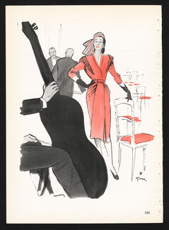 Jean Patou 1946 René Gruau Fashion Illustration