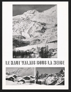 Le Haut Valais sous la Neige 1949 Mountain, The Alps, Switzerland