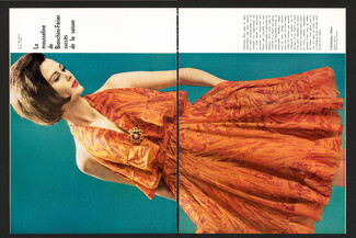 Christian Dior & Nina Ricci 1964 Summer Dress, Suit, mousseline & toile Bianchini Férier, Photo J.L Guégan, 3 pages