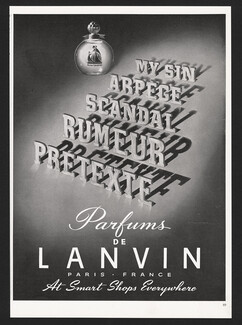 Lanvin (Perfumes) 1940 Arpège, Rumeur, Prétexte, Scandal, My Sin (english version)