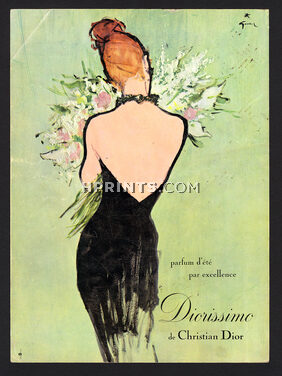 Christian Dior (Perfumes) 1963 Diorissimo, Parfum d'été par excellence, René Gruau