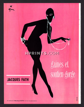 Jacques Fath 1956 René Gruau, Gaines et Soutien-gorge