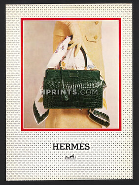 Hermès (Handbags) 1963 Green Crocodile, Scarf