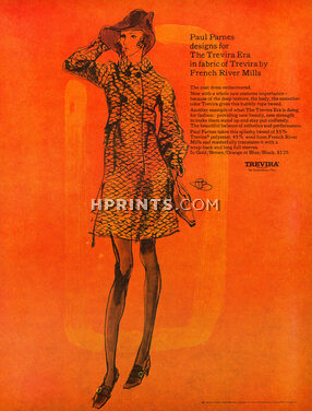 Trevira (Fabric) 1968 Paul Parnes, Fashion Illustration