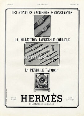 Hermès (Watches) 1939 Jaeger-leCoultre, Atmos & Vacheron et Constantin