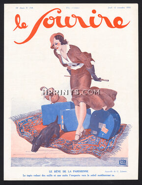 Le Rêve de la Parisienne, 1931 - Léonnec The Parisian's Dream, Flying Carpet, Le Sourire Cover