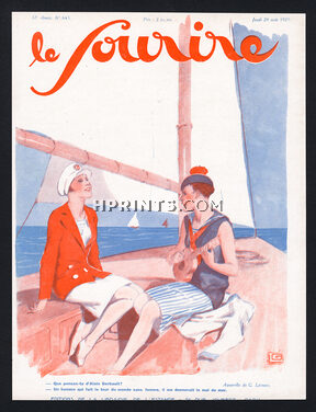 Georges Léonnec 1929 Sailors Yachting, Alain Gerbault, Le Sourire Cover