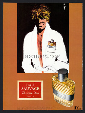 Christian Dior (Perfumes) 1978 Eau Sauvage, René Gruau, Bathrobe