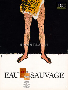 Christian Dior (Perfumes) 1971 Eau Sauvage Panther, René Gruau