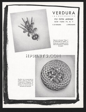 Verdura (Jewels) 1948 Flowers Clips, Powder Box