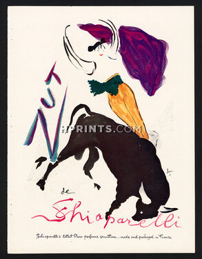 Schiaparelli (Perfumes) 1949 Zut, Marcel Vertes, Corrida Torero