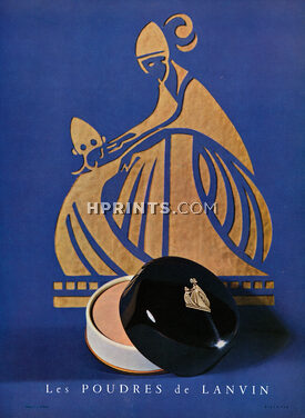 Les Poudres de Lanvin 1955 Paul Iribe, Label, Photo J-L. Claude