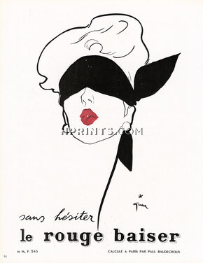 Rouge Baiser 1949 René Gruau (Scarf A), Lipstick