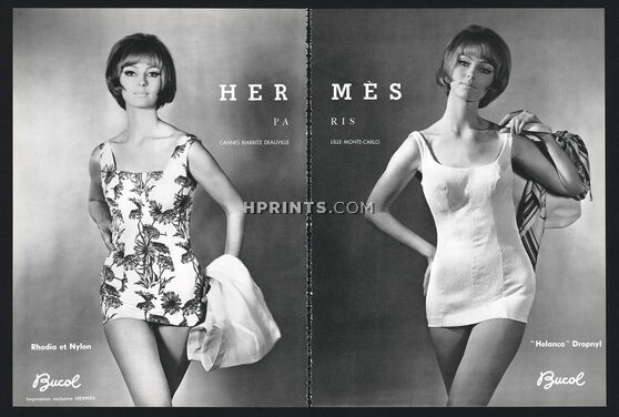 Hermès (Swimwear) 1963 Bucol Helanca Rhodia Nylon