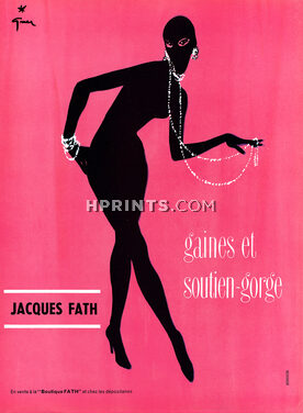 Jacques Fath 1956 René Gruau, Gaines et Soutien-gorge