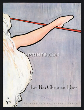 Christian Dior (Stockings) 1954 Ballet, René Gruau