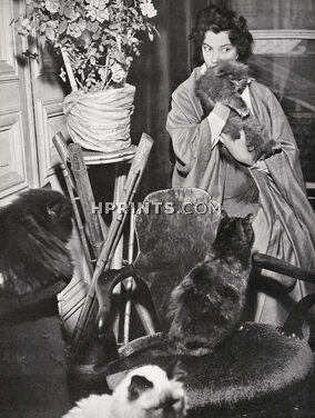 Leonor Fini 1956 Portrait with Cats