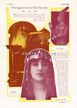 Princesse Giovanelli, Mme de Bea Barti, M. Tyrwhitt 1914 "Fête Egyptienne à la ville Eternelle (Rome)" Egyptian Costume