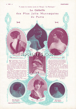 La Corbeille des Plus Jolis Mannequins de Paris 1914 Moïna (Margaine Lacroix) Mireille (Linker) Alice (Paquin) Andrée (André Groult)...