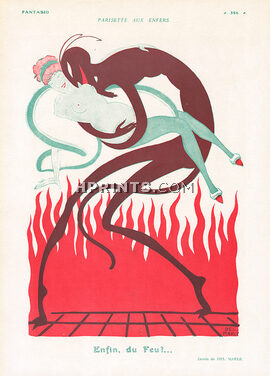 Parisette aux Enfers - Enfin du feu !, 1920 - Félix Del Marle, Parisette in Hell, Finally Fire, Devil