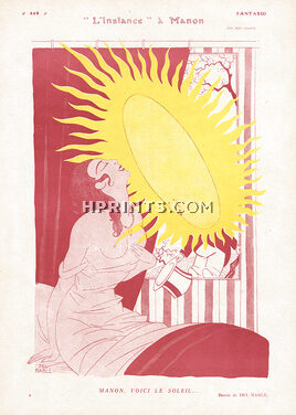 Del Marle 1920 Manon, Voici le Soleil... Topless Sunbathing